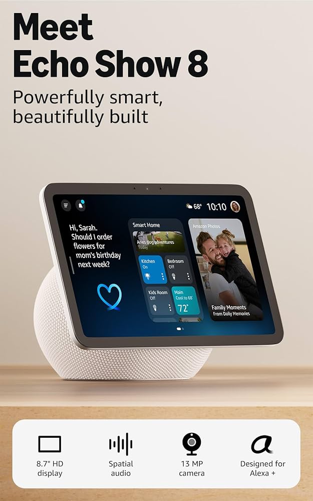 Amazon Echo Show 8 ホワイト Amazon.com: Amazon Echo Show 8, With Spatial Audio, Smart